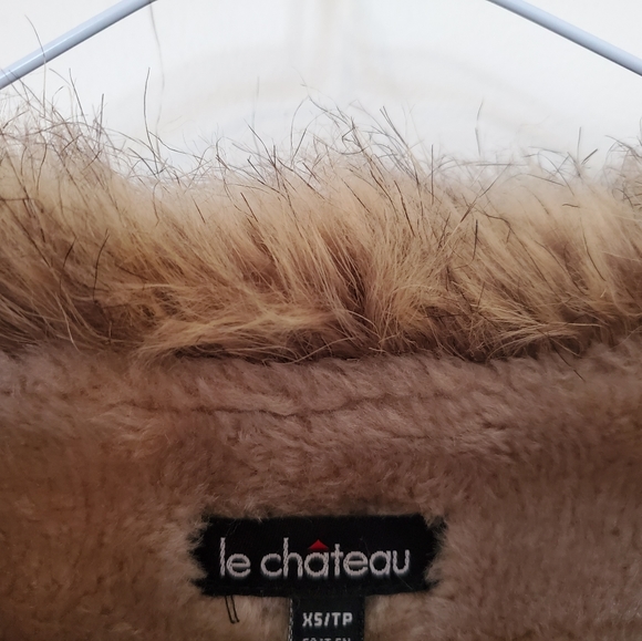 Le Chateau False Suede XXS Belted Coat Faux Fur Collar and Lining - Picture 4 of 16